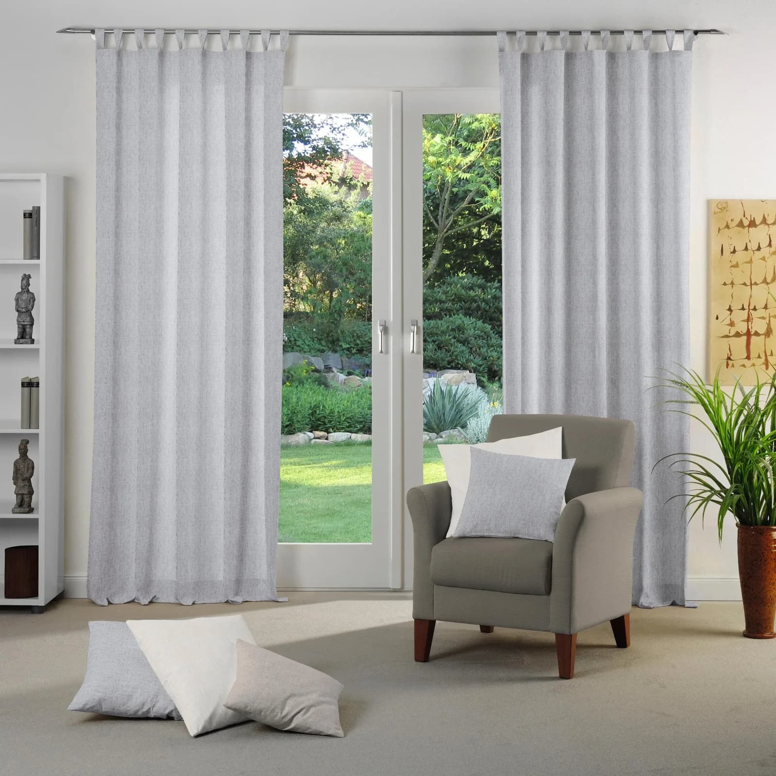 Vorhang WIRTH Torbole Grau Jacquard Baumwolle Polyester