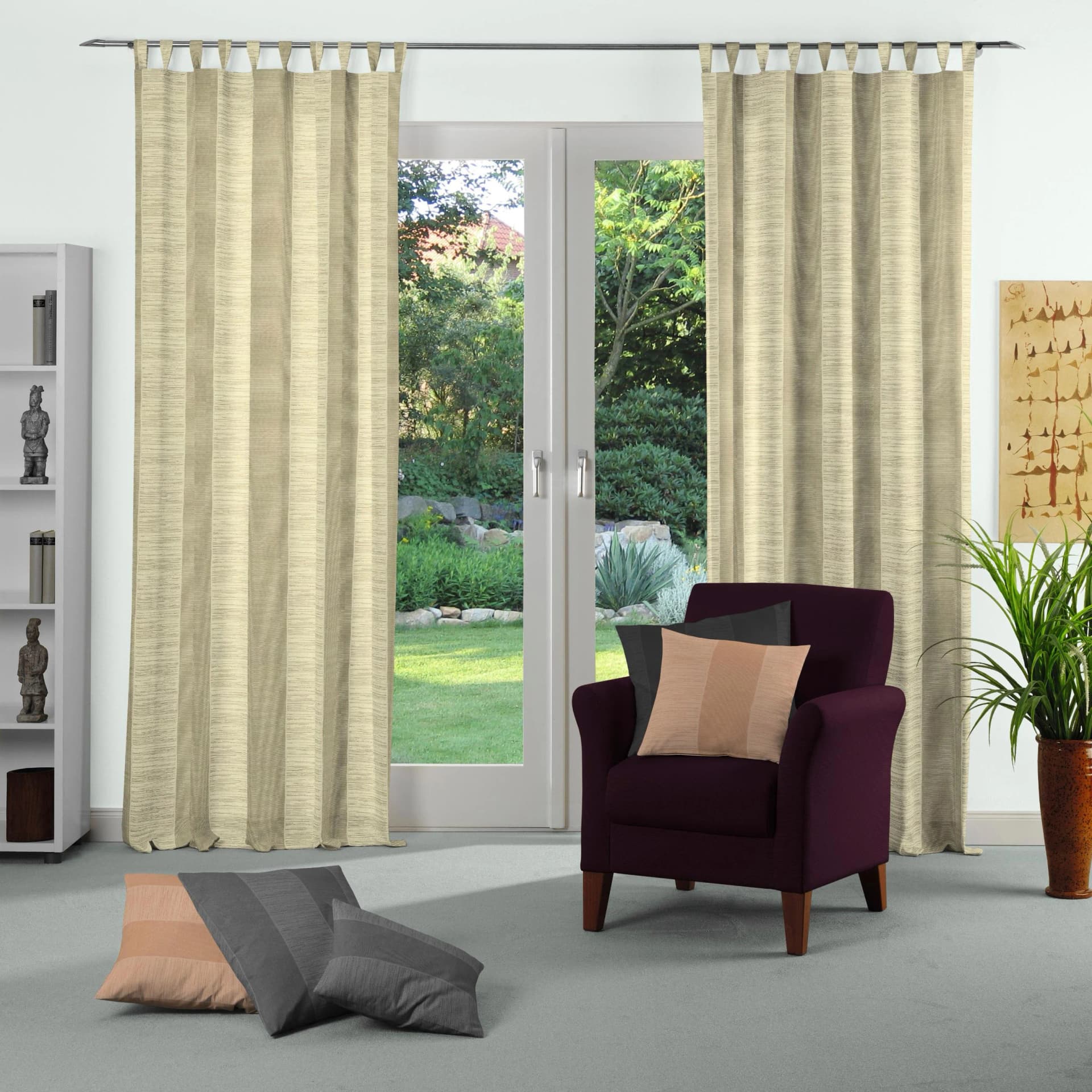 Vorhang WIRTH "Niederau" Grau Jacquard Polyacryl Polyester