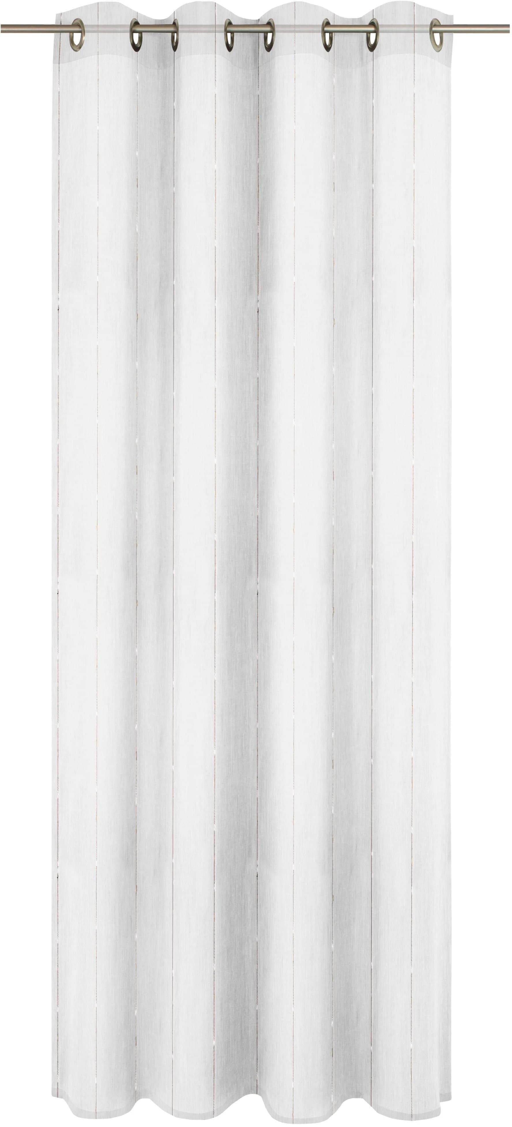 WIRTH Gardine Weiß Gestreift Polyester Mit Ösen