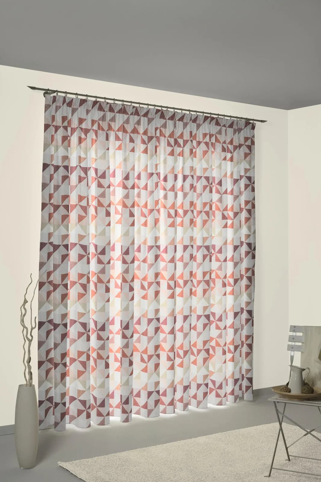 WIRTH Vorhang Berlare Orange Terra Jacquard Blickdicht