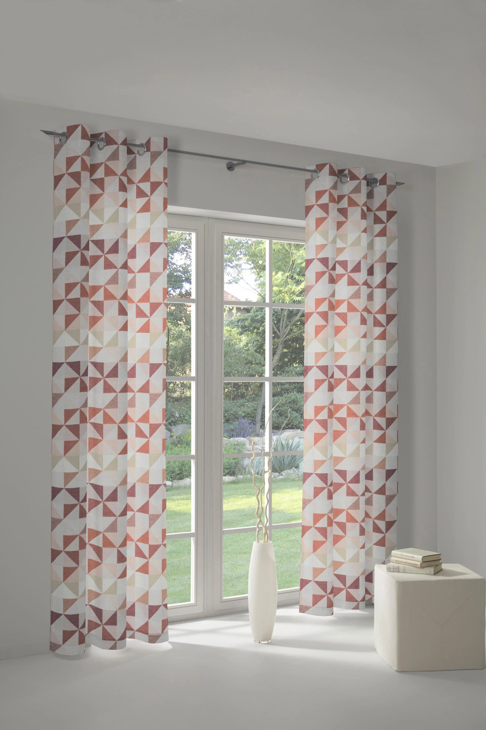 WIRTH Vorhang Berlare Orange Terra Jacquard Blickdicht