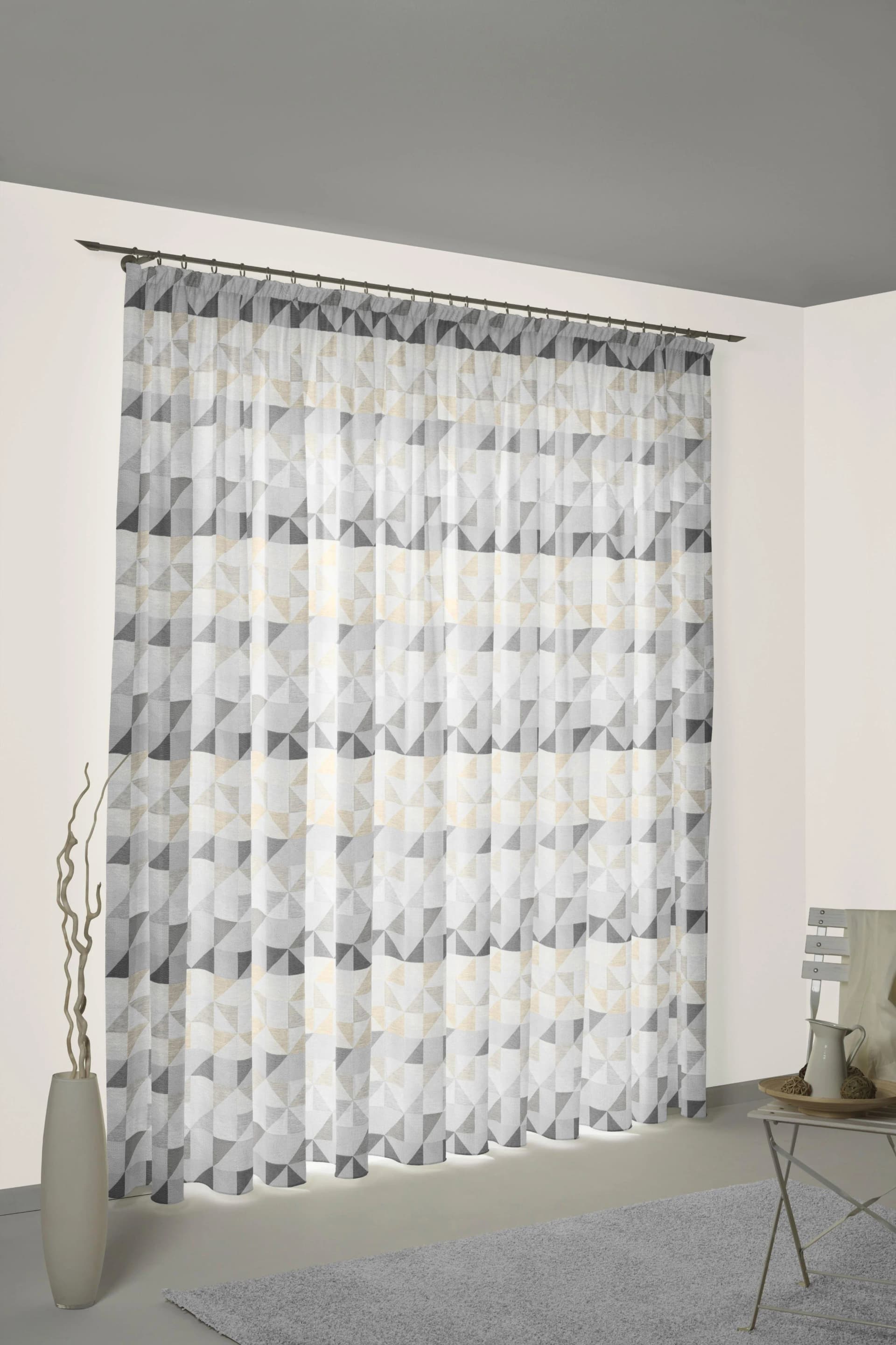 WIRTH Vorhang Berlare Hellgrau Jacquard Blickdicht