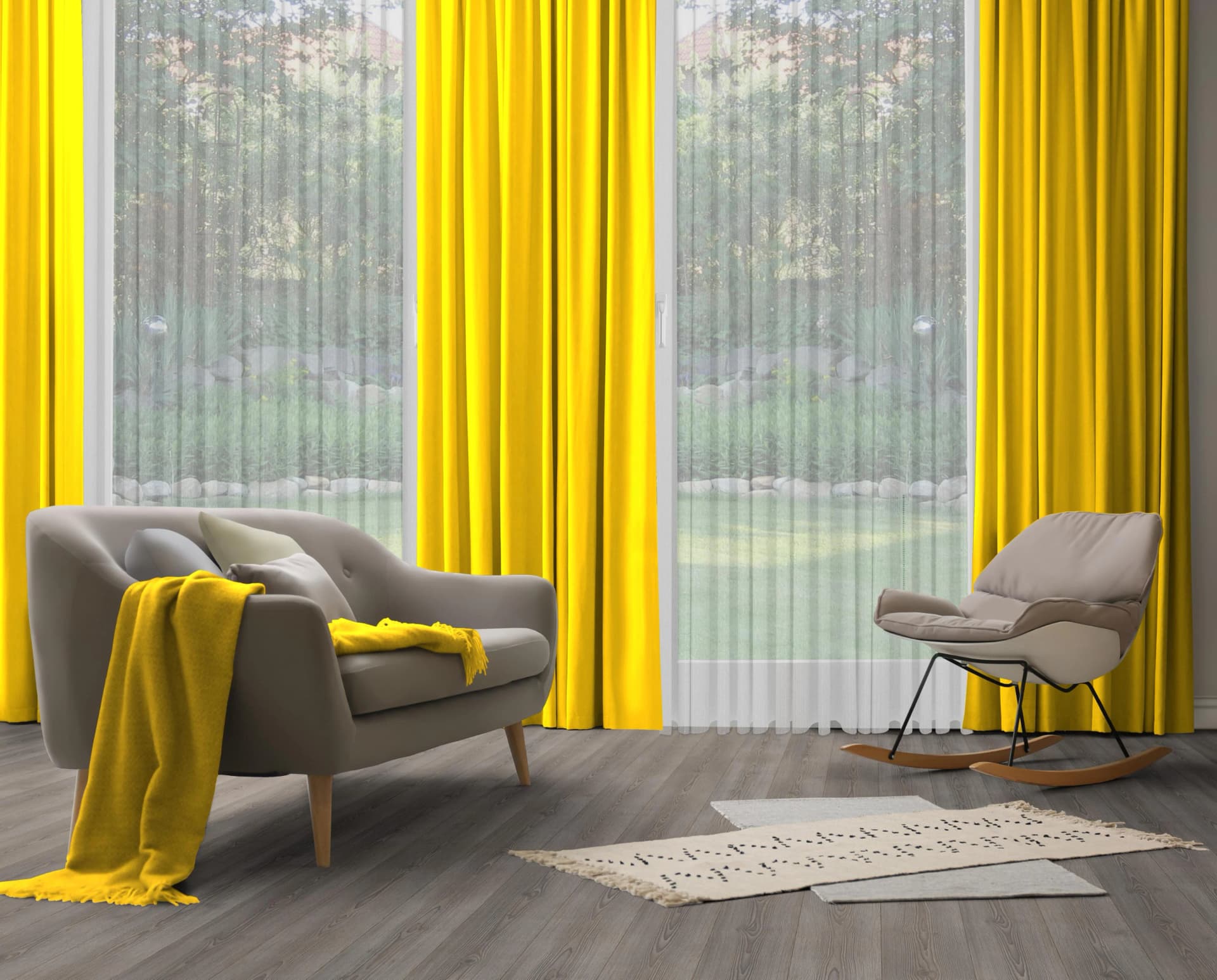 WIRTH Vorhang Dim Out Gelb Verdunkelung Polyester