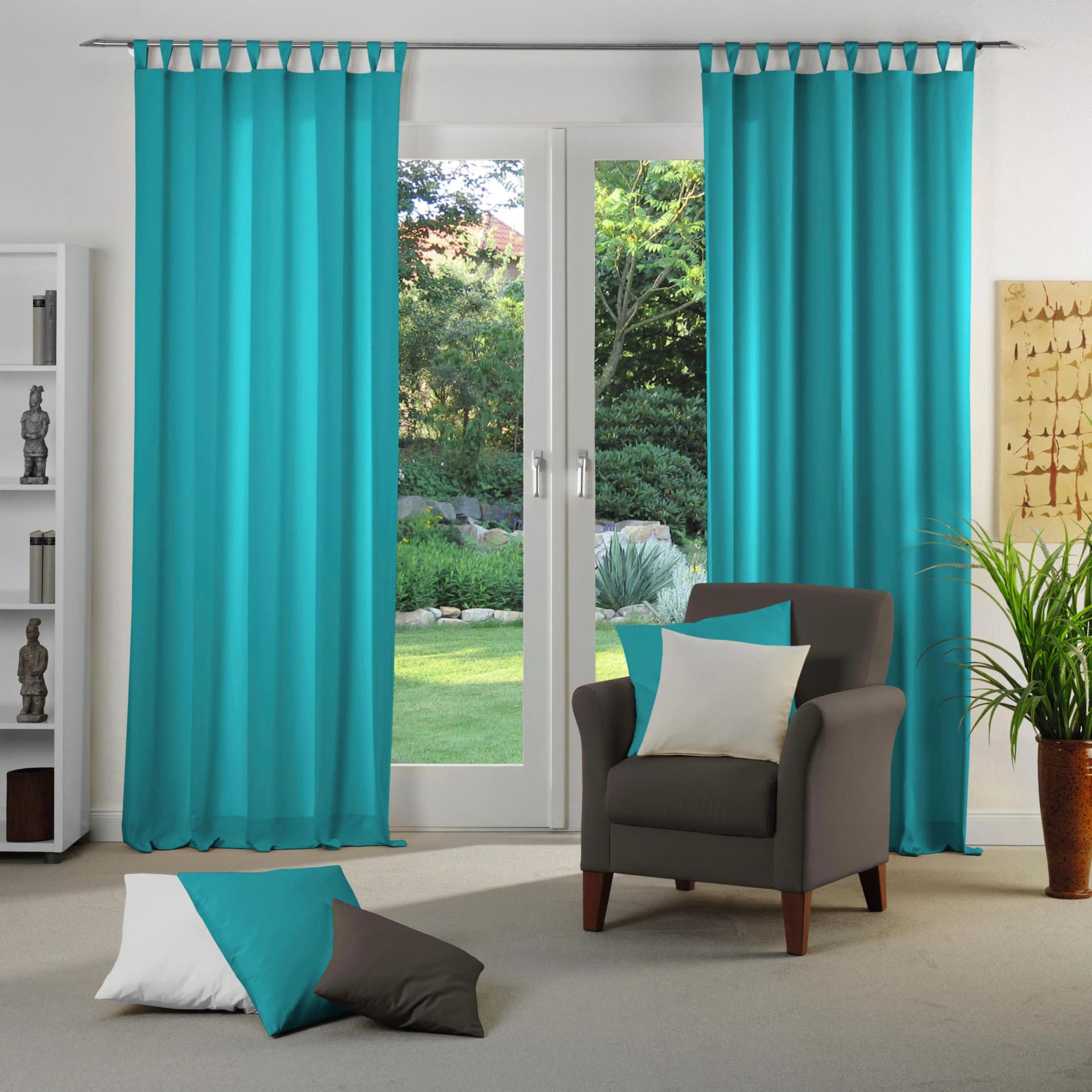 WIRTH Vorhang Dim Out türkis-blau Verdunkelung Polyester