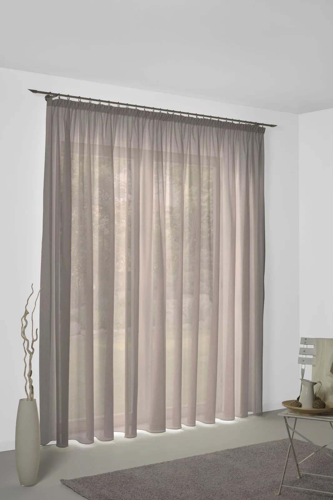 WIRTH Vorhang Sunday Braun Jacquard Leinenoptik Kräuselband
