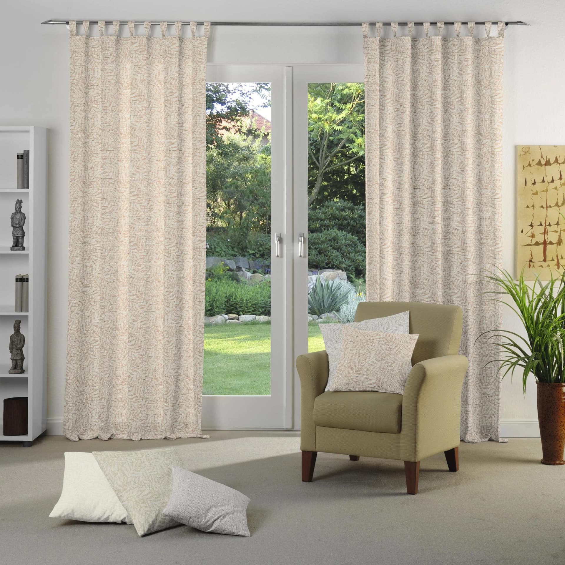 Vorhang WIRTH Gospic Orange Terra Jacquard Baumwolle Polyester