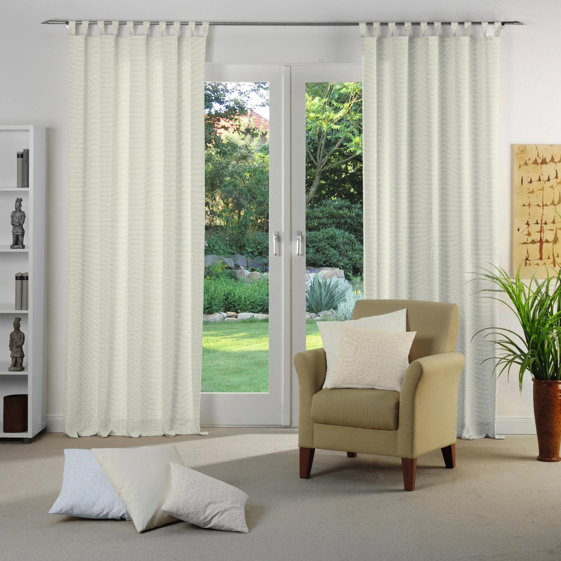 Vorhang WIRTH "Berwick" Grau Jacquard Baumwolle Polyester Gardine