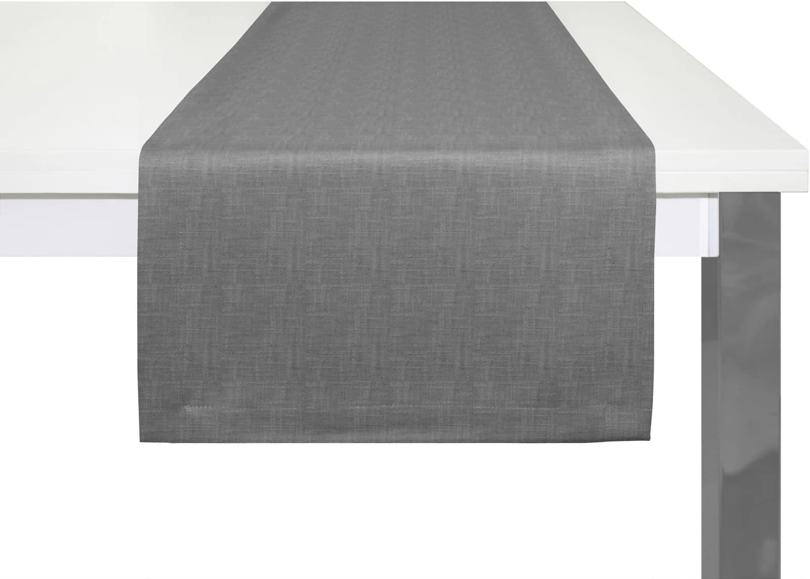 Tischläufer WIRTH 'Wiessee' grau 140x50 cm Baumwolle Leinen Modal