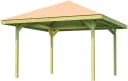 WEKA Gartenoase 651 Pavillon Braun 380x380cm Massivholzdach Bild 2