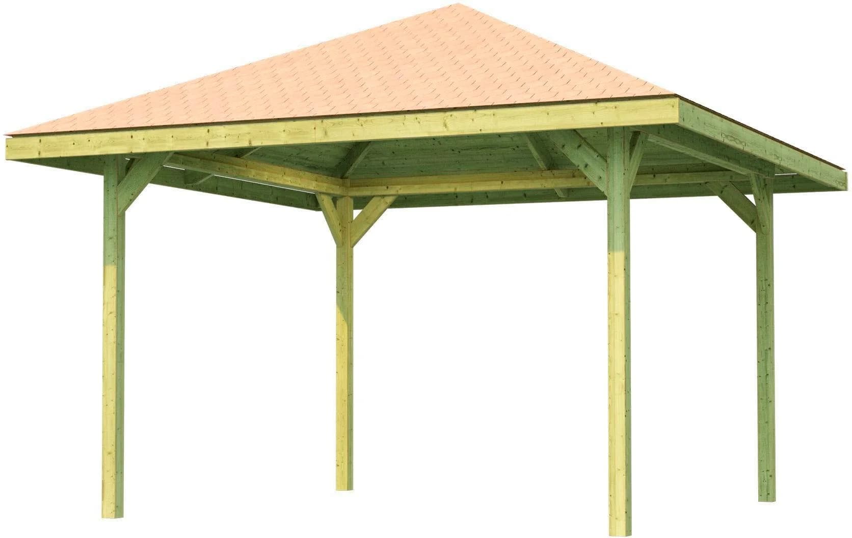 WEKA Gartenoase 651 Pavillon Braun 380x380cm Massivholzdach - Bild 2