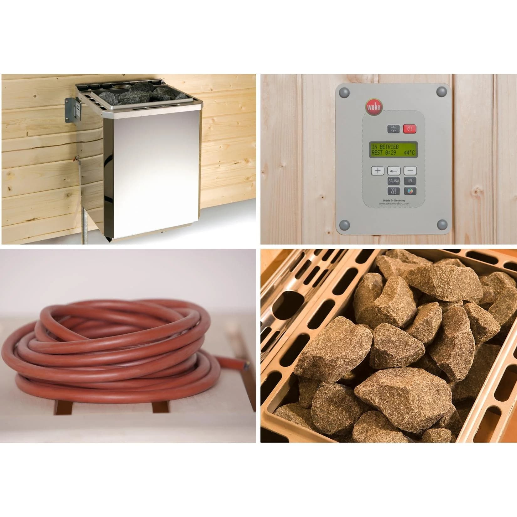 Saunaofen WEKA Set 6 - 4,5 KW BioS 230 V Silber Edelstahl