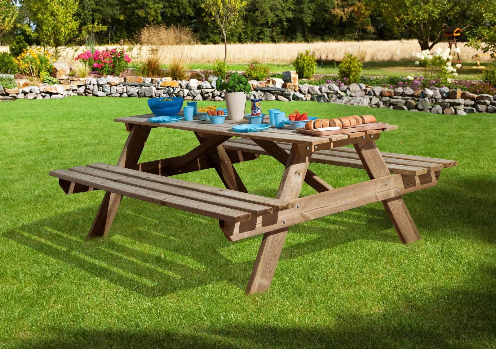 WEKA Garten-Essgruppe Grau/Grün Wetterfest