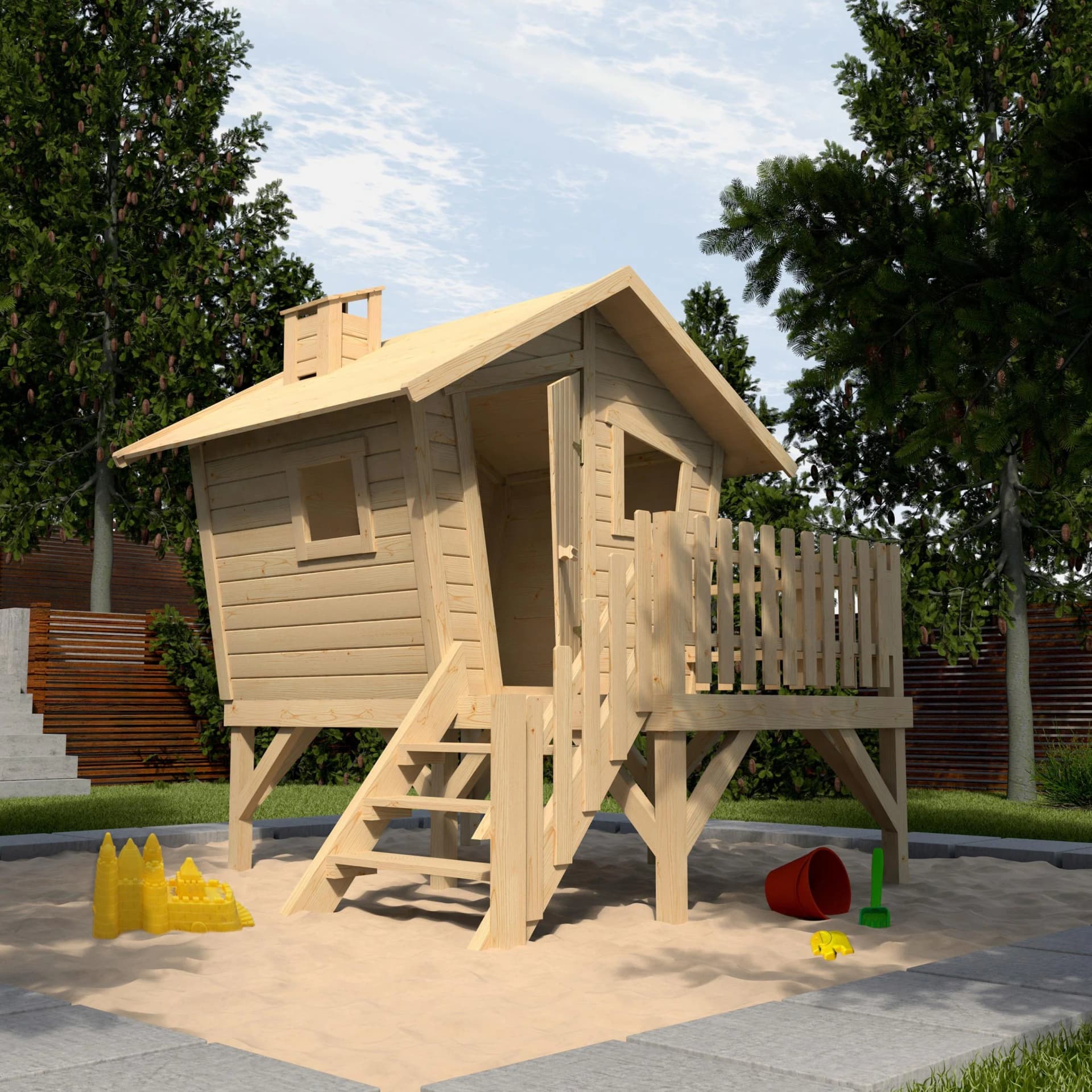 WEKA Abenteuerspielhaus Lotti Natur Holzwerkstoff