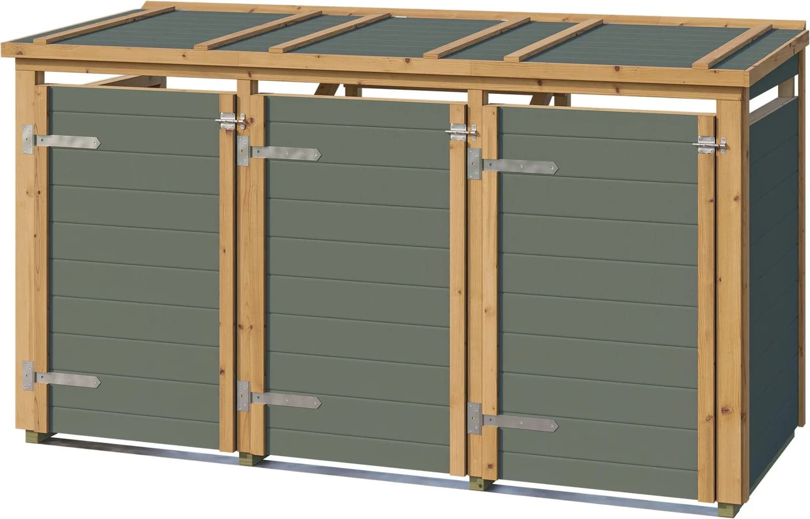 WEKA Mülltonnenbox "Killarney" Massivholz Grüngrau Eiche hell