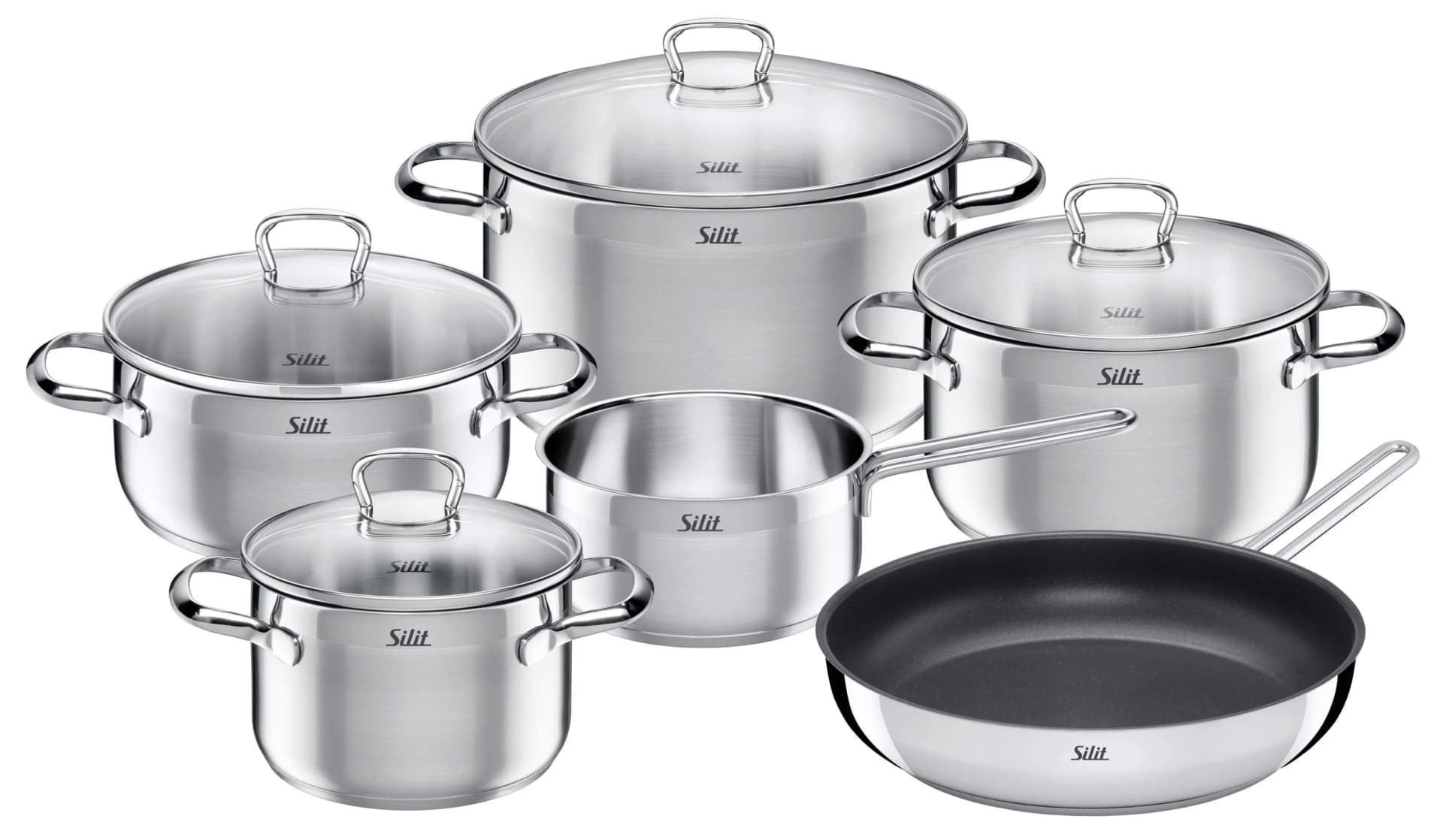 Silit SCALEA Kochtopf-Set 6-teilig Edelstahl Silber
