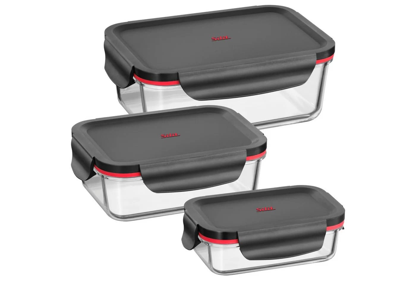 Vorratsdose Silit Storio rot schwarz transparent mit Aromadeckel - Bild 3