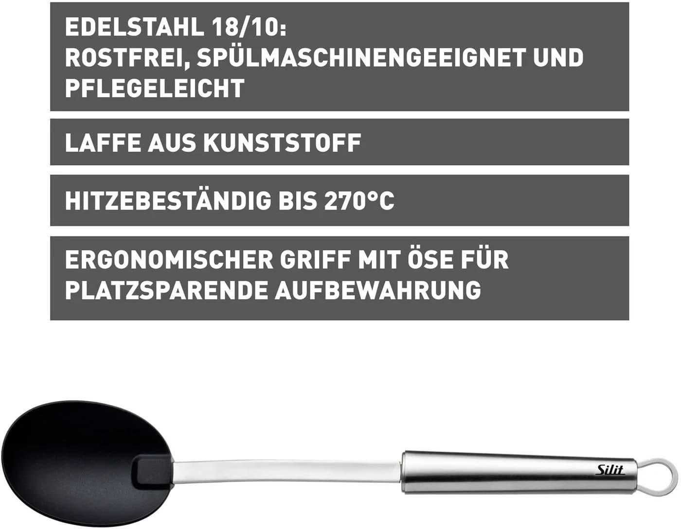 Silit Servierlöffel Classic Line Schwarz Edelstahl 34 cm - Bild 5