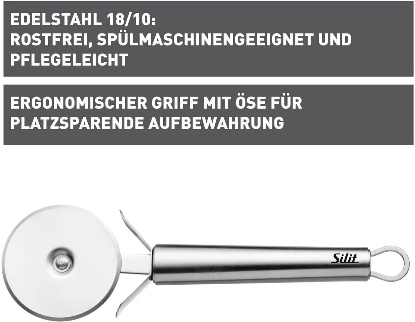Silit Pizzaschneider Classic Line Edelstahl mit Fingerschutz - Bild 5