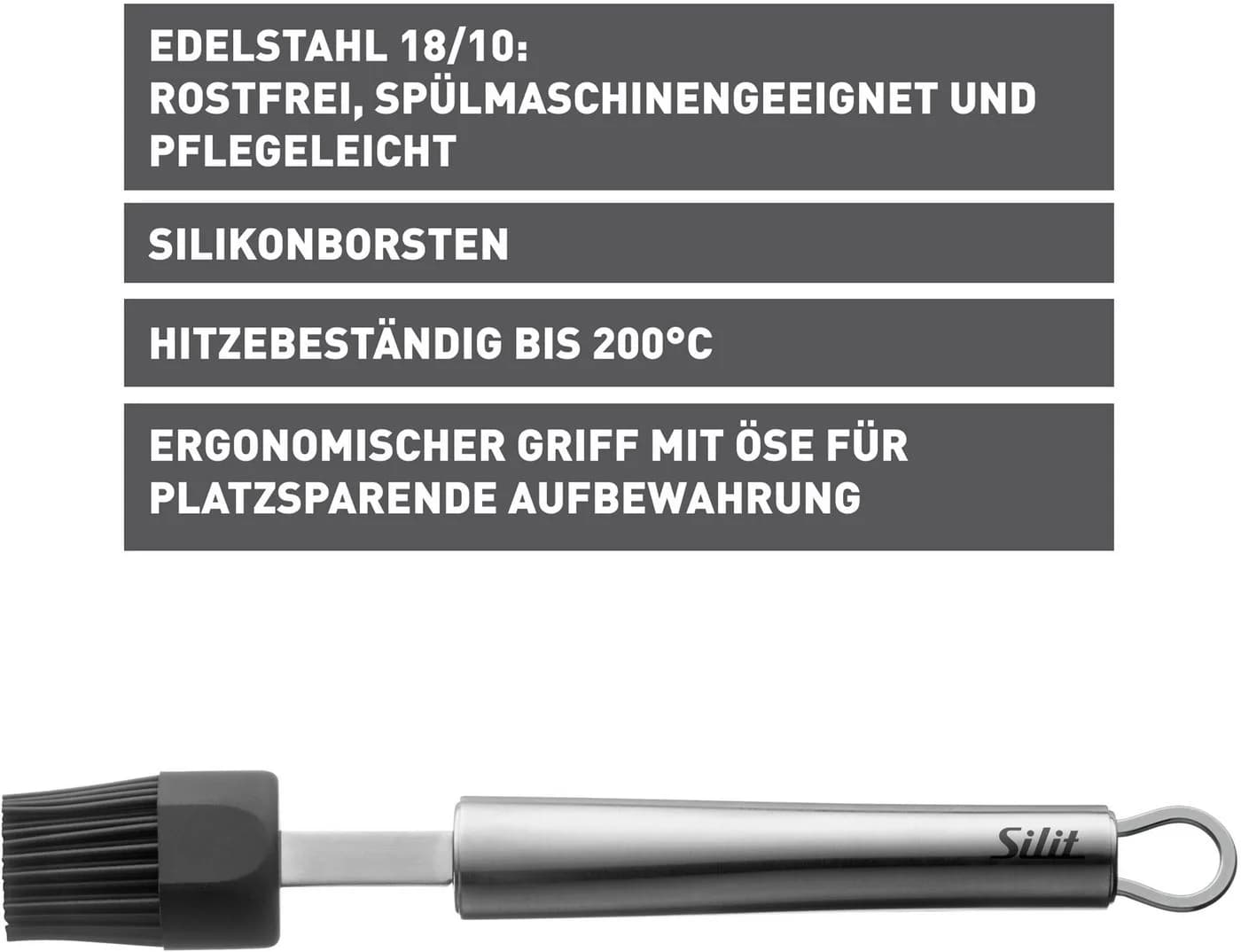 Silit Classic Line Backpinsel Edelstahl Schwarz - Bild 4