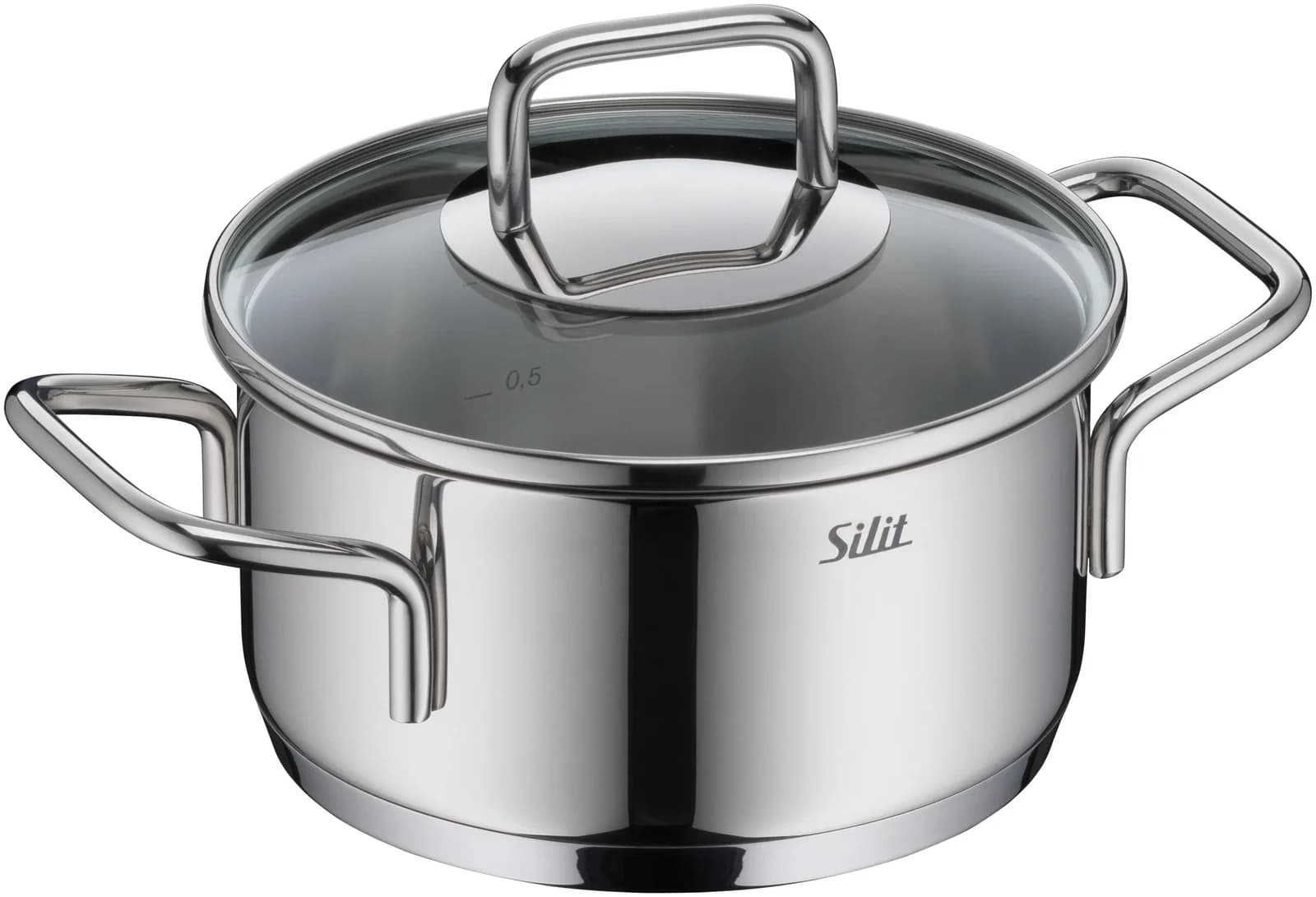 Silit Extra Cook Bratentopf mit Glasdeckel Edelstahl Grau