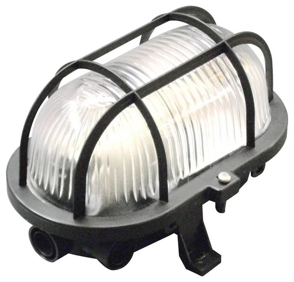 Müller Licht Wandleuchte Basic Oval schwarz Bügeloptik IP44