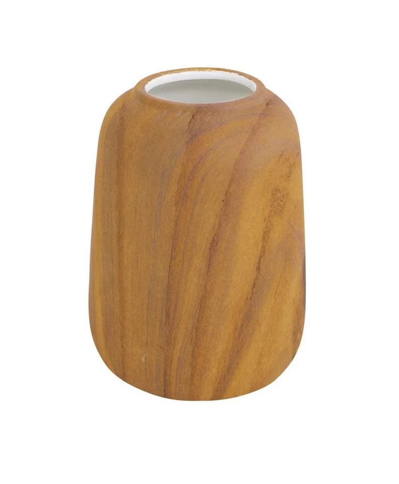 RIFFELMACHER & WEINBERGER Deko Vase Porzellan Holzdesign Hellbraun - Bild 2