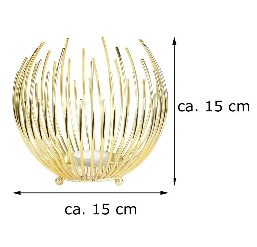 RIFFELMACHER & WEINBERGER Teelichthalter Strahlenkugel Silber/Gold
