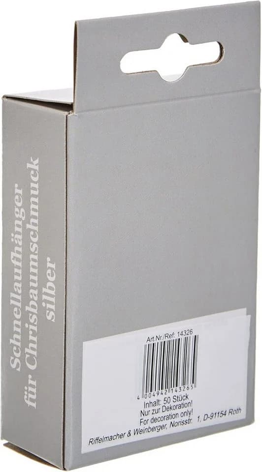 RIFFELMACHER & WEINBERGER Weihnachtsbaumkugel Kugel-Aufhänger 50 Stück Silber