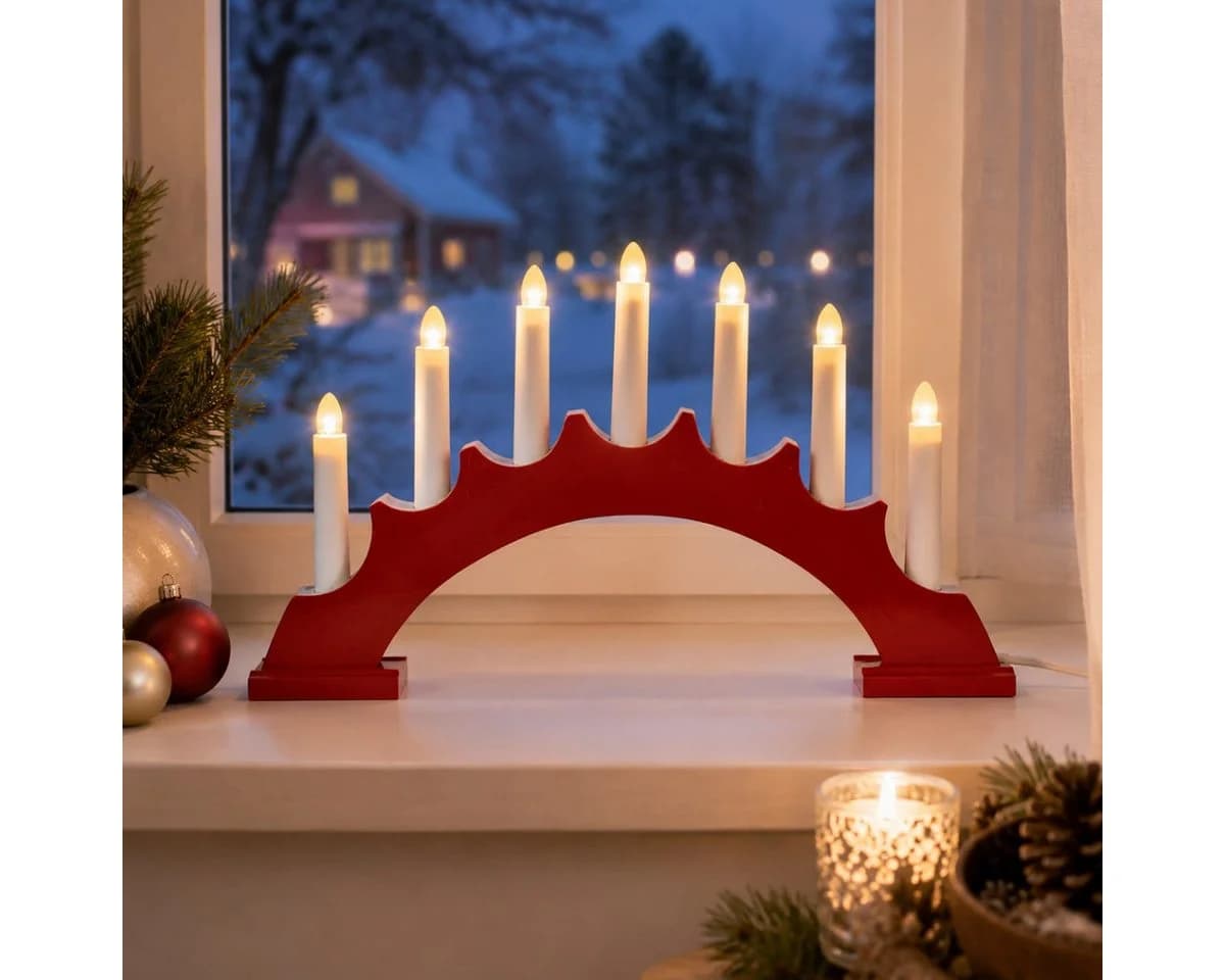 Weihnachtlicher Fensterleuchter aus Holz und Kunststoff - Bild 3
