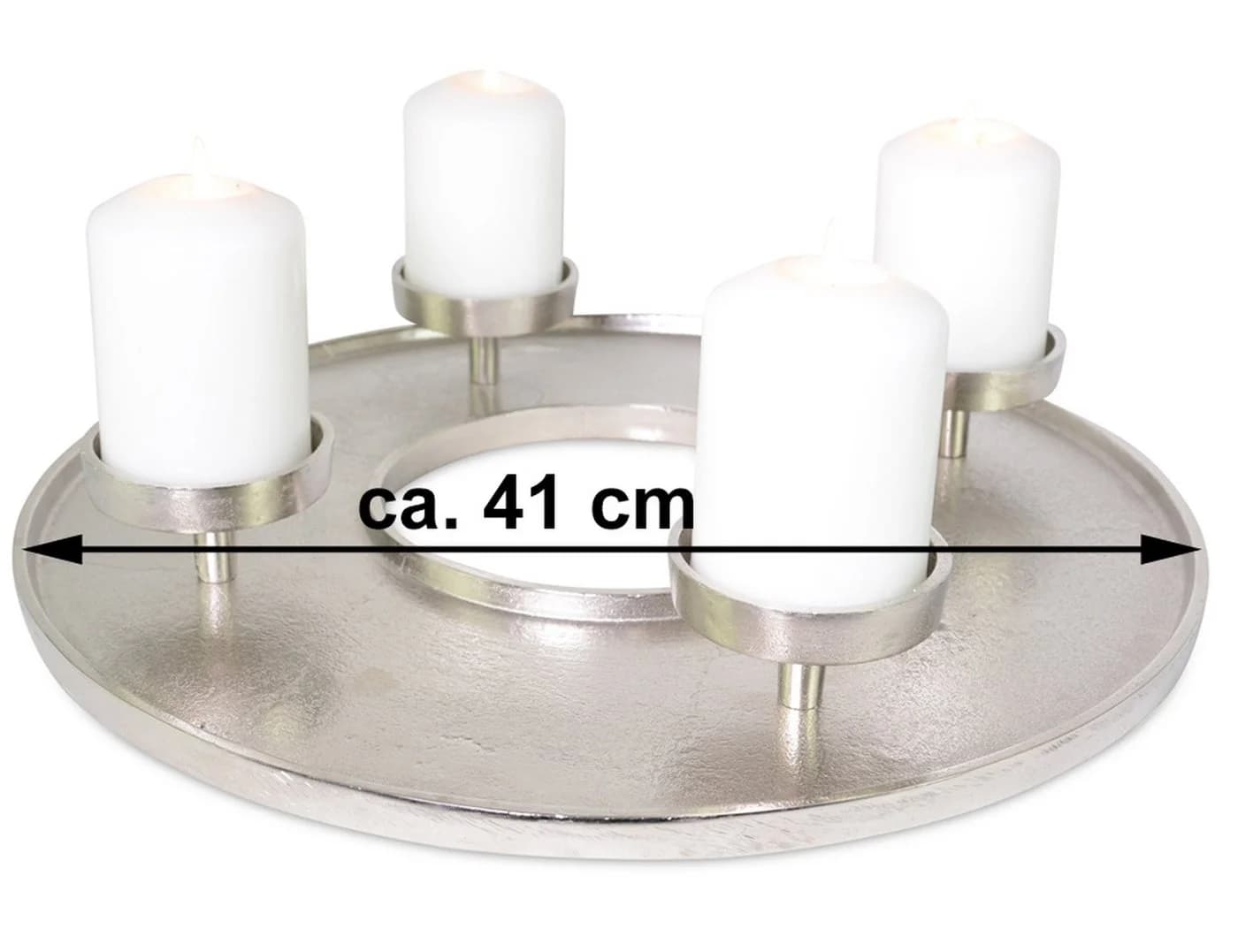 RIFFELMACHER Adventskranz Kranzschale Ø 41 cm Metall Silber