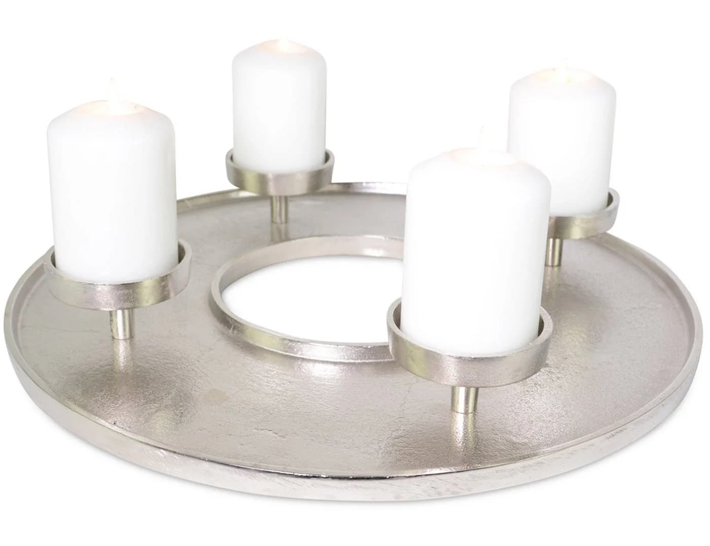 RIFFELMACHER Adventskranz Kranzschale Ø 41 cm Metall Silber - Bild 2
