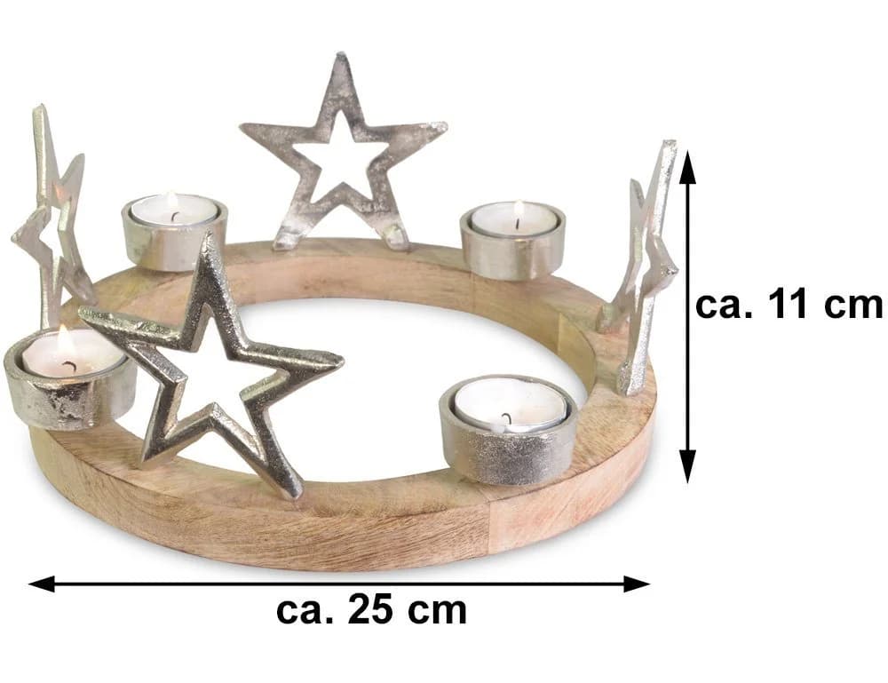 RIFFELMACHER & WEINBERGER Adventskranz Kerzenhalter Silber Holz