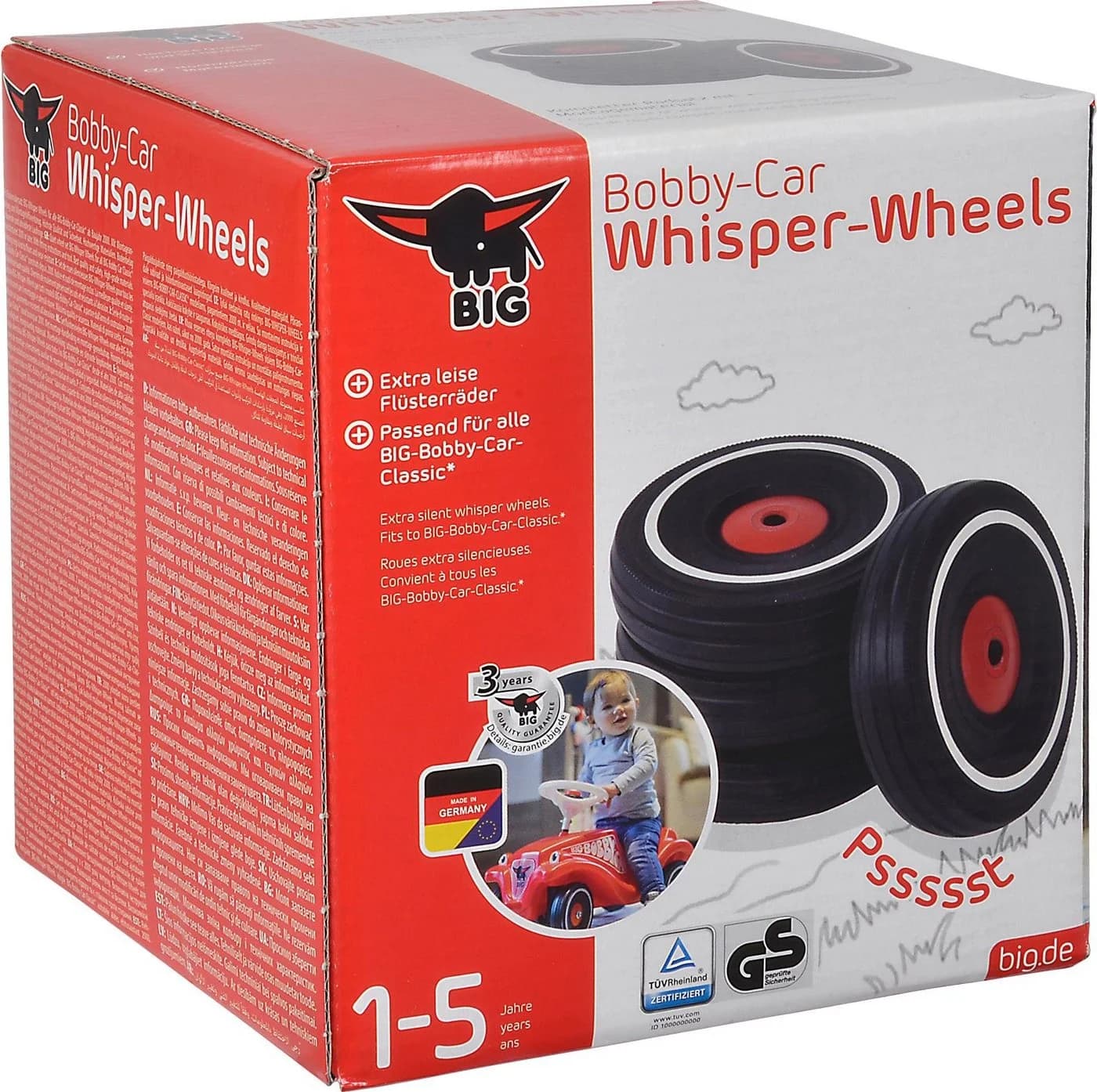 BIG Bobby Car Whisper Wheels Radsatz Leise Räder Made in Germany