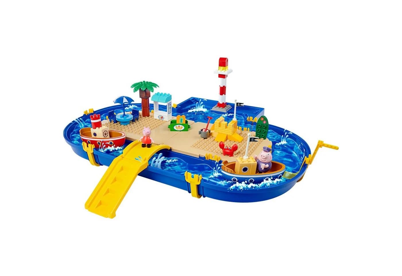 BIG Wasserbahn Peppa Pig Waterplay Set mit 47 Spielsteinen