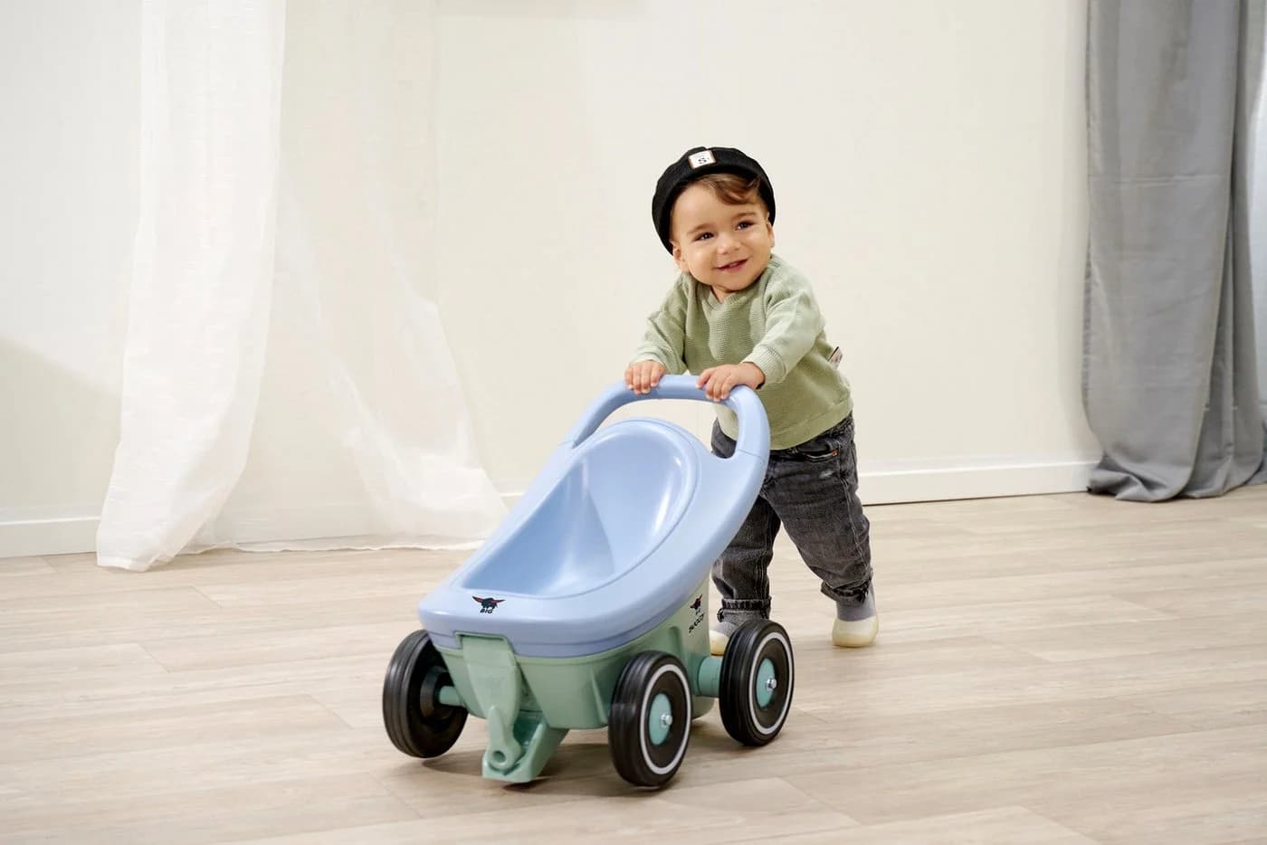 BIG Buggy 3-in-1 Lauflernhilfe Blau Made in Germany - Bild 3