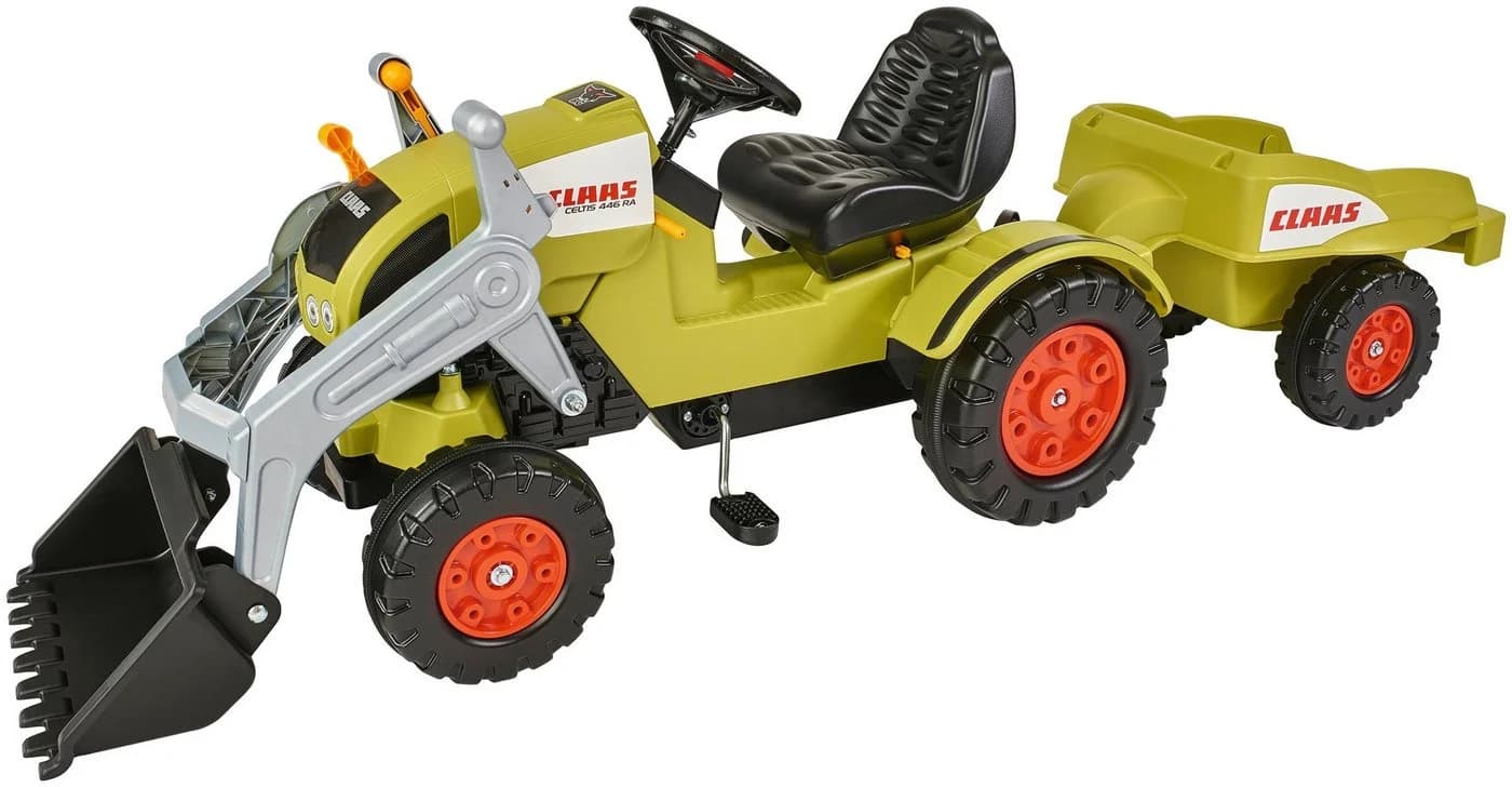 BIG Claas Celtis Loader Trettraktor mit Trailer Grün/Schwarz/Grau - Bild 4