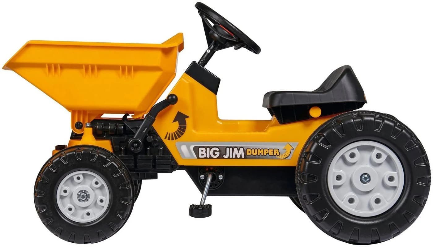 BIG Jim Dumper Trettraktor Gelb Schwarz mit Kippmulde - Bild 4