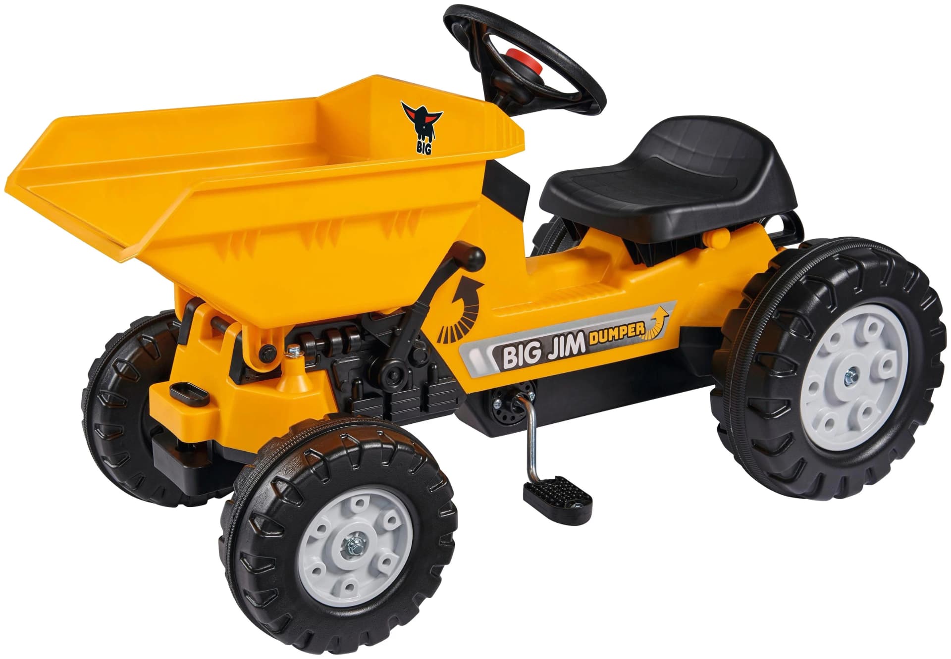 BIG Jim Dumper Trettraktor Gelb Schwarz mit Kippmulde - Bild 5
