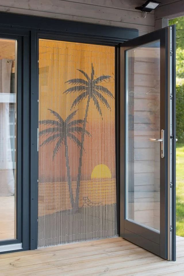 CONACORD Bambus Türvorhang Beach Strandmotiv Braun