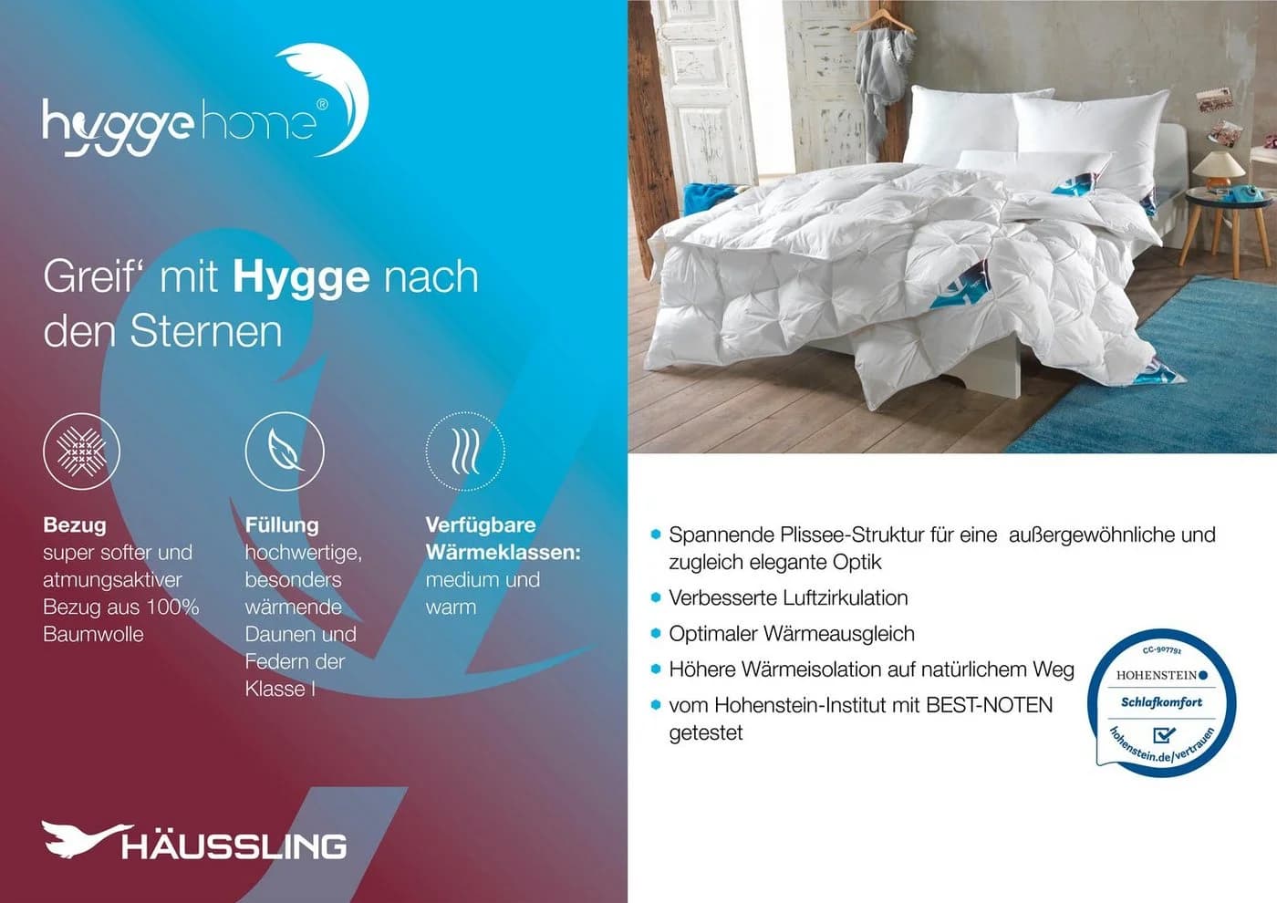 Haeussling Daunenbettdecke Hygge Home 100% Baumwolle - Bild 5