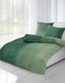 Dormisette Fein Biber Bettwäsche Grün Streifen 135x200 80x80 cm Bild 2