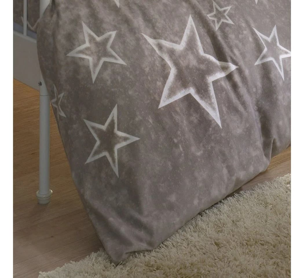 BETTWARENSHOP Bettwäsche Sterne taupe Biber 2-teilig - Bild 3