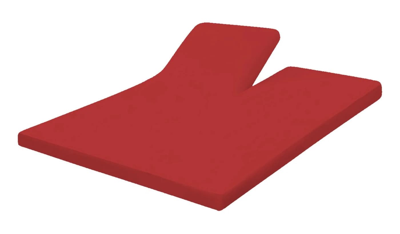 Dormisette Spannbettlaken Rot für Split Topper 180-200x200-220 cm