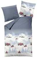 Dormisette Bettwäsche-Set Biber 2-teilig Rot/Blau Wintermotiv Bild 2