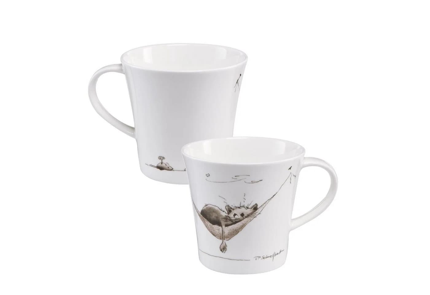 Goebel Tasse Peter Schnellhardt Katzenmotiv Porzellan