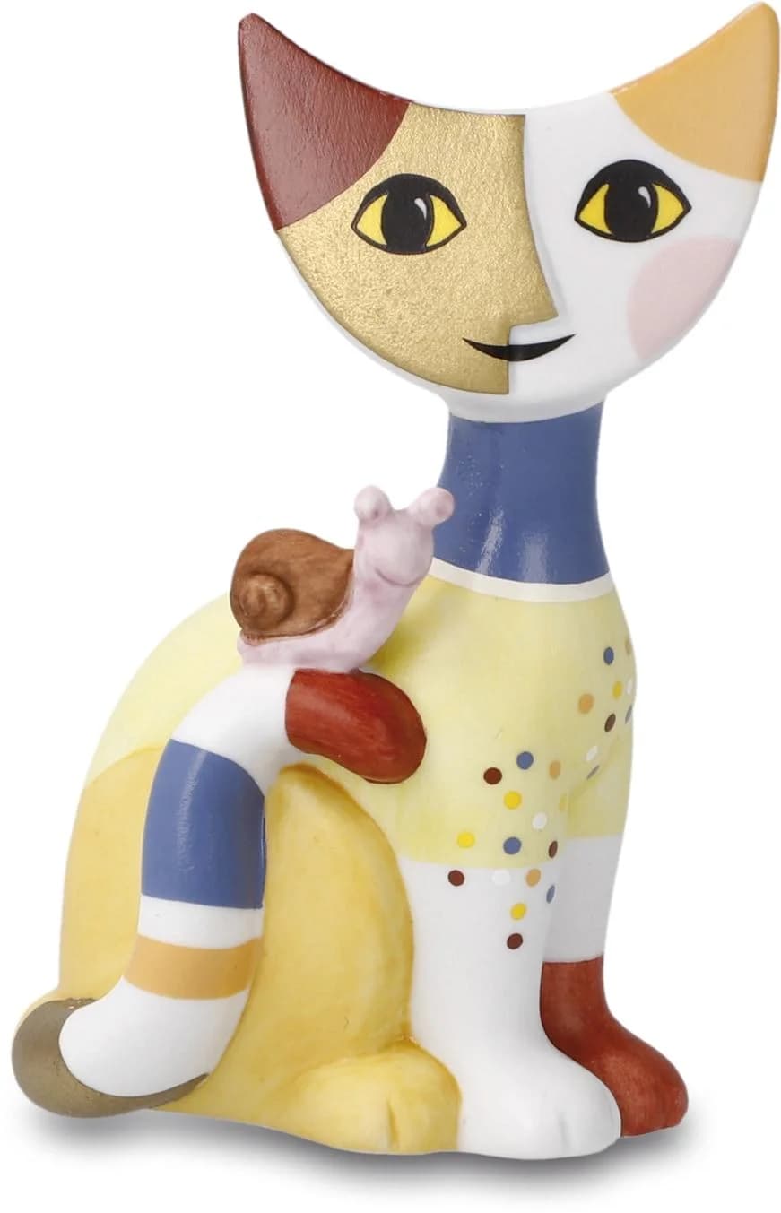 Goebel Sammelfigur Rosina Wachtmeister "Nicola" Minikatze mit Schnecke Bunt