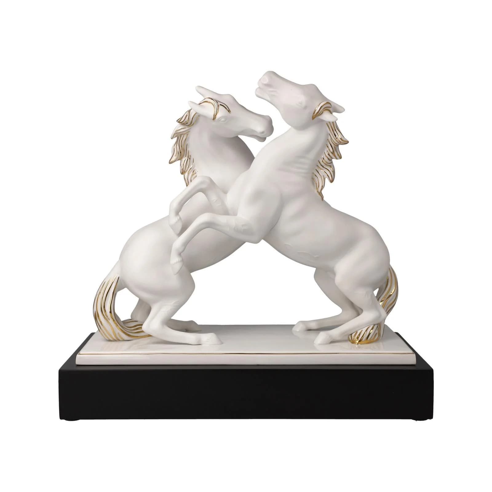 Goebel Dekofigur Artiste et Alegria Studio 8 Chevaux Weiß-Gold