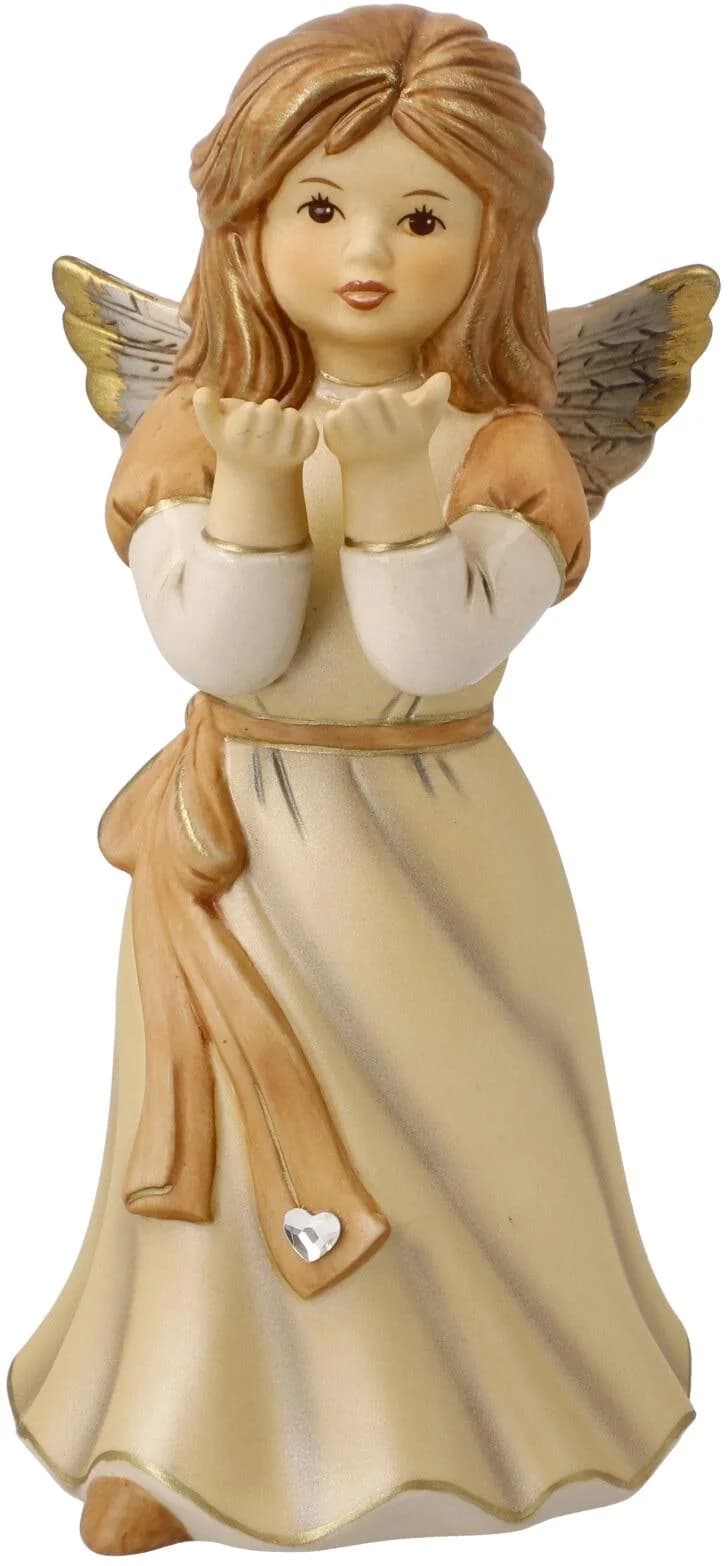 Goebel Engelfigur Himmelsboten Weihnachtsdeko Steingut Champagner 7x15,5 cm