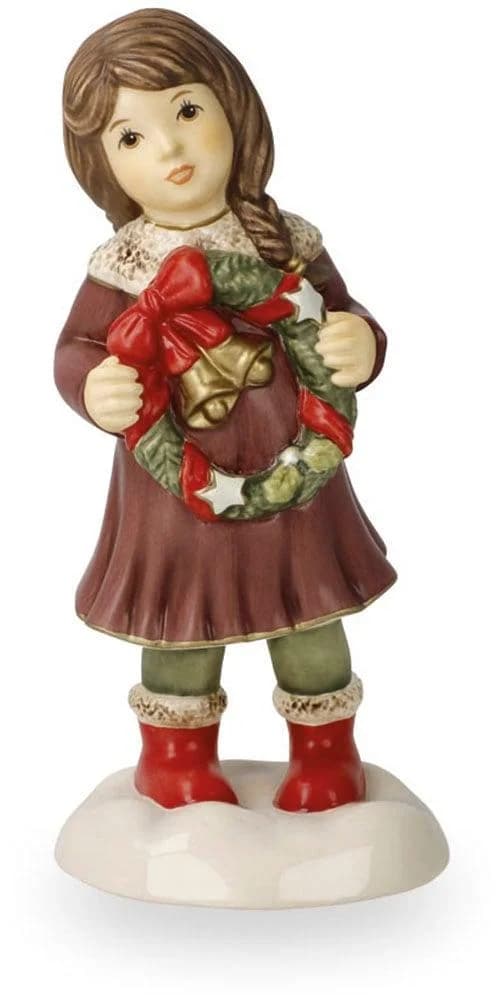 Goebel Dekofigur "Ein Kranz zum Advent" Bunt Steingut 7 x 6 x 14,5 cm