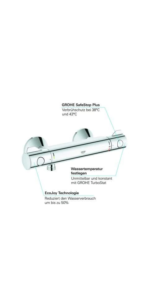 Grohe Grohtherm 800 Brause-Thermostat Duscharmatur mit StarLight Oberfläche - Bild 3